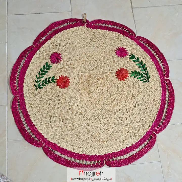 سفره حصیری 100 سانتی گل دار دور دالبر کد SNV110