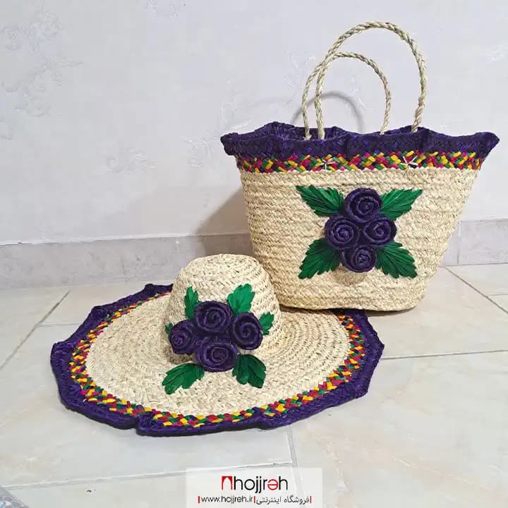ست کلاه و ساک حصیری سایز بزرگ کد SNV100