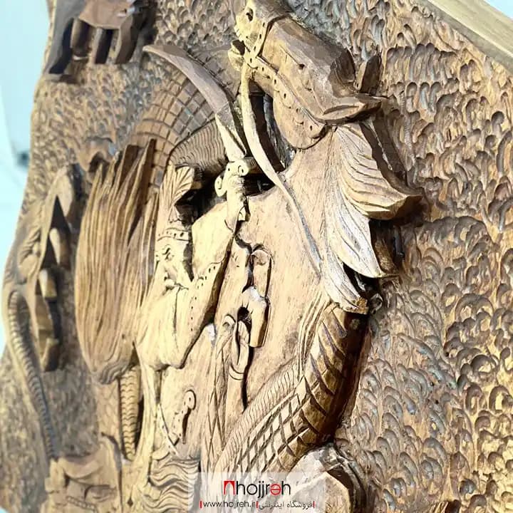 تخته نرد چوب گردو طرح نبرد رستم و اژدها 60 سانتی کد TNS68 — تصویر ۲