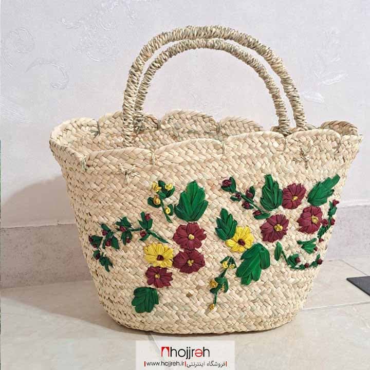 ساک حصیری پر گل سایز بزرگ کد SNV74