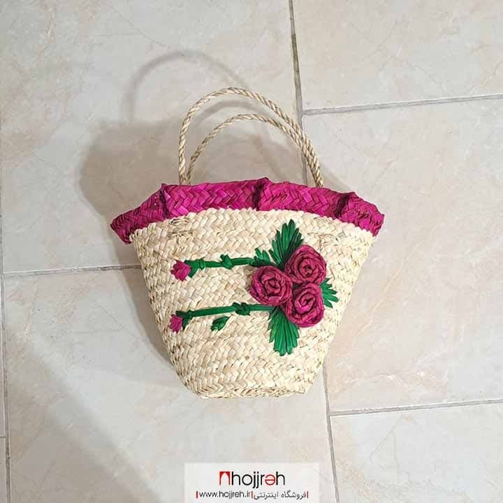 ساک حصیری بچگانه صورتی کد SNV62
