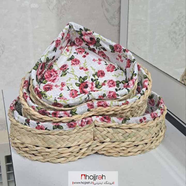 ست سه عددی سبد حصیری قلبی کد SNV56