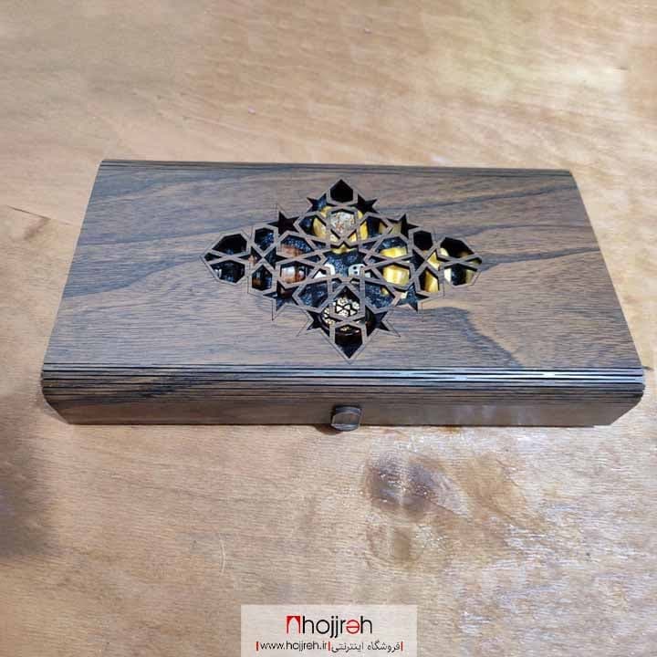 مهره تخته نرد چوب نارنج خاتم کاری قطر ۳ سانت کد TNS50 — تصویر ۵