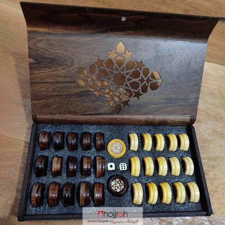 مهره تخته نرد چوب نارنج خاتم کاری قطر ۳ سانت کد TNS50