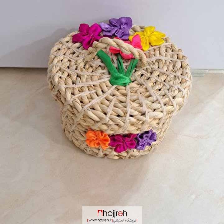 باکس حصیری کوچک ربان دوزی شده طرح گل کد SNV43