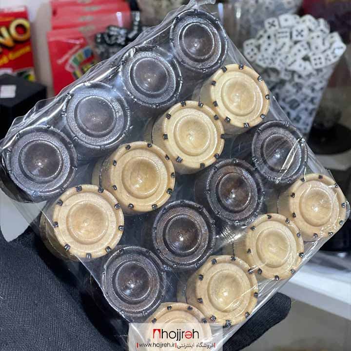 مهره تخته نرد چوبی سوخته کاری ساده قطر ۳ سانت کد TNS48