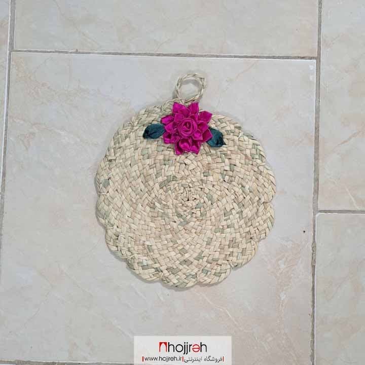 زیر بشقابی حصیری گلدار ربان دوزی شده کد SNV37