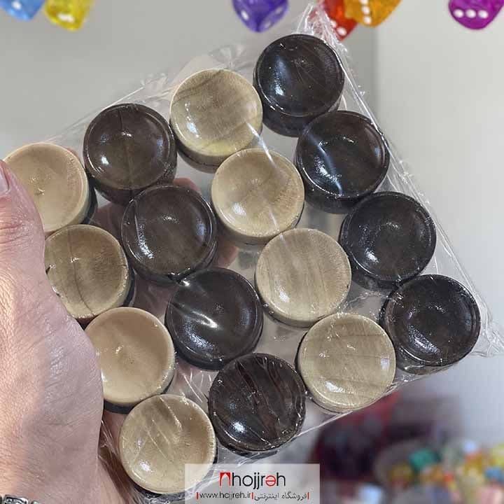 مهره تخته نرد کاسه ای چوبی قطر ۳ سانت زیر مخملی