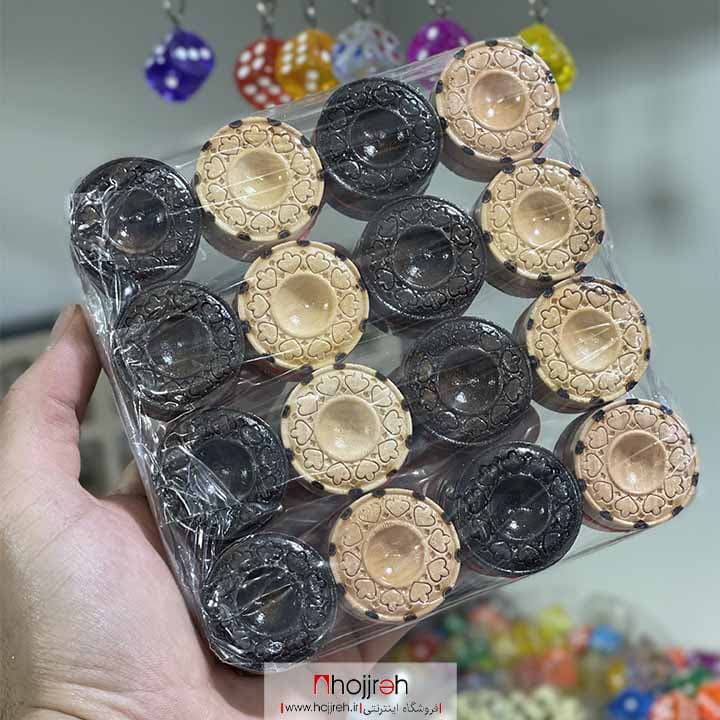 مهره تخته نرد منبت سوخته کاری قطر ۳ سانت زیر نمدی کد