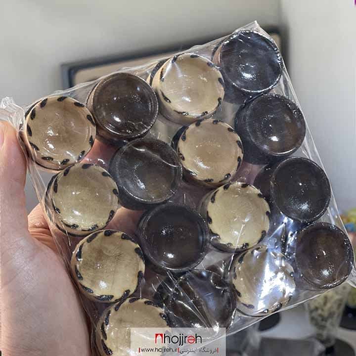 مهره تخته نرد کاسه ای چوبی سوخته کاری قطر ۳ سانت زیر مخملی