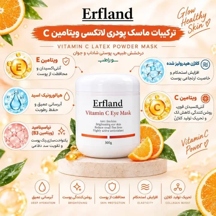ماسک دور چشم ویتامین C ارفلند _ ماسک پودری لاتکسی — تصویر ۲