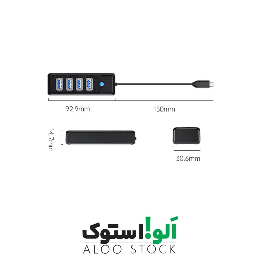 هاب 4 پورت Type-C اوریکو ORICO 4 Ports USB3.0 HUB PW4U-C3 — تصویر ۳