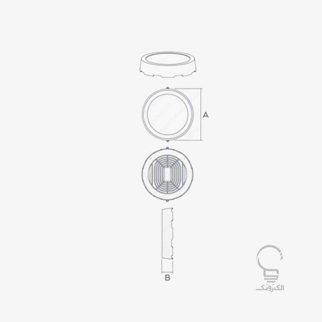 پنل LED آویسا 12 وات دایره ای پارس شعاع توس — تصویر ۲