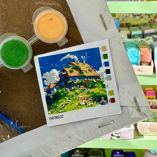 بوم رنگ آمیزی شماره دار (نقاشی آبرنگی)30*30 — تصویر ۶