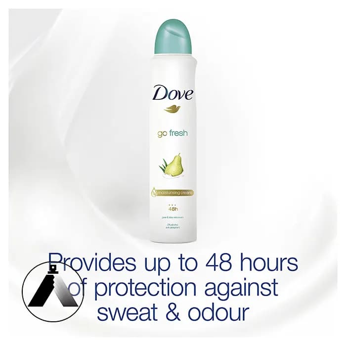 اسپری بدن زنانه داو مدل go fresh Pear & Aloe Vera 48 hour Women — تصویر ۴