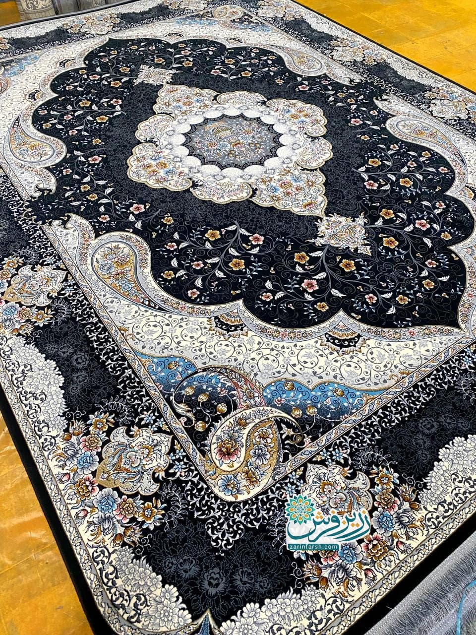 فرش سوگند سرمه ای 700 شانه – تمام نخ اکریلیک