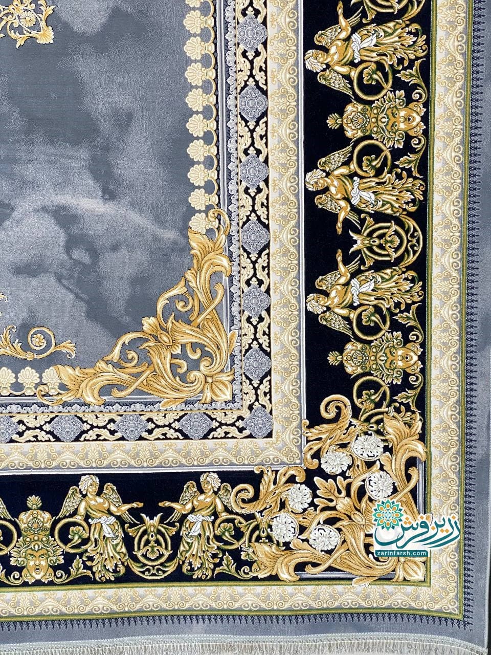 فرش ماشینی 1200 شانه طرح رونیکا کد 1241 رنگ دودی — تصویر ۴