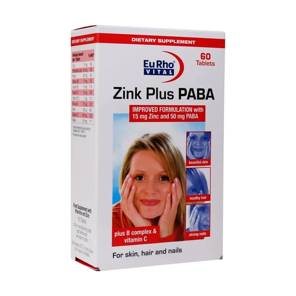 قرص زینک پلاس پابا یوروویتال (Zink Plus PABA EuRho Vital)