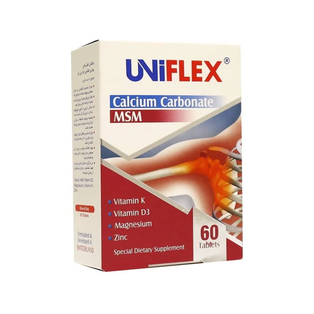 قرص یونی فلکس MSM لیبرتی 60 عدد (Liberty Uniflex Calcium Carbonate MSM)