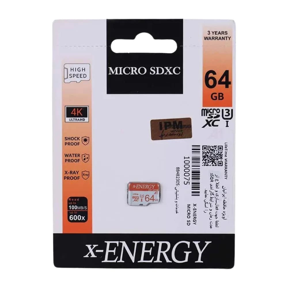 کارت حافظه X-Energy microSDXC ظرفیت 64 گیگابایت U3 600X