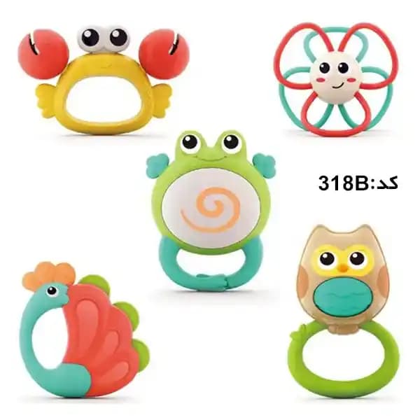 پک جغجغه دندانگیر حیوانات هولی تویز Huile Toys — تصویر ۳