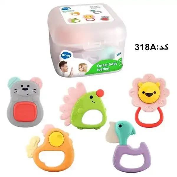 پک جغجغه دندانگیر حیوانات هولی تویز Huile Toys — تصویر ۲