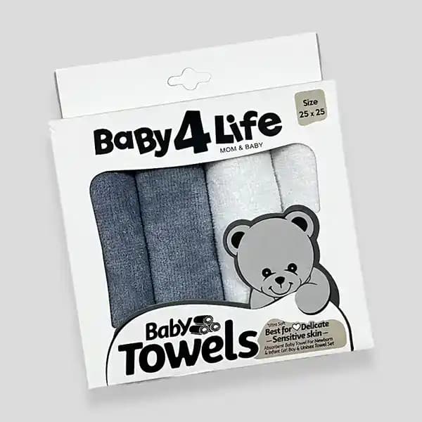 حوله دست و صورت نوزاد 4 عددی بیبی فورلایف baby4life — تصویر ۲