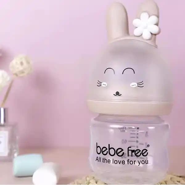 شیشه شیر نوزاد پیرکس حجم 100 میلی لیتر ب ب فری BEBE FREE کد174 — تصویر ۲