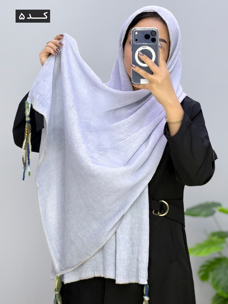 شال پاییزه پلیسه یارنوش کد 120669 — تصویر ۳