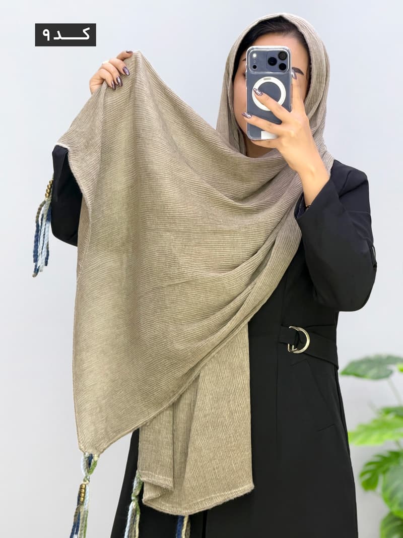شال پاییزه پلیسه یارنوش کد 120669 — تصویر ۲