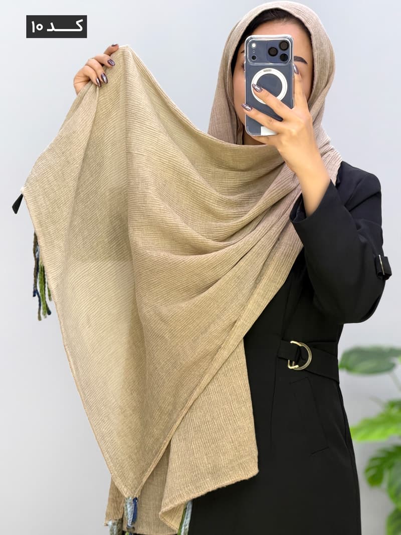 شال پاییزه پلیسه یارنوش کد 120669 — تصویر ۶