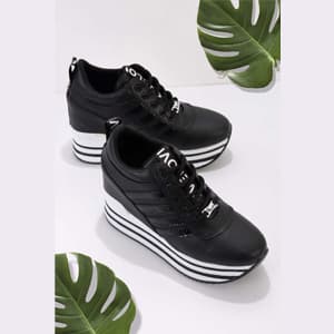 کفش اسنیکر زنانه مشکی لژدار Siyah Kadın Sneaker K01671625009 بامبی