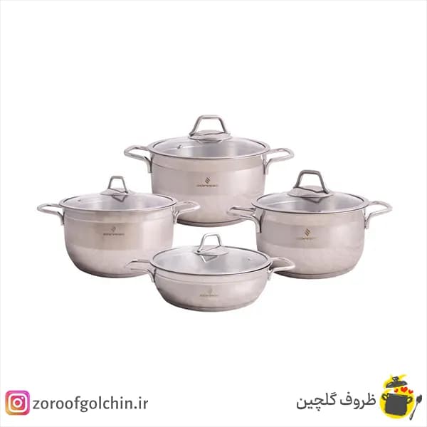 سرویس قابلمه استیل سفرام ترکیه 8 پارچه