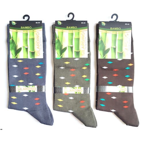 جوراب مردانه طرحدار بامبو GILARDINO پک 3 عددی socks2009