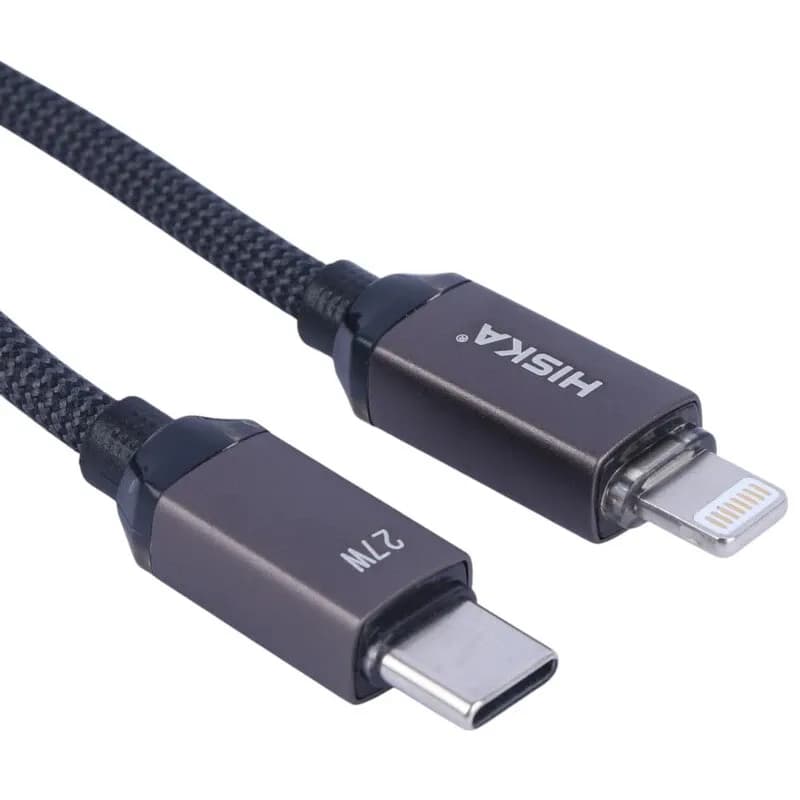 کابل تایپ سی به لایتنینگ فست شارژ 27 وات هیسکا LX-801CL طول 1 متر کد 9901 — تصویر ۴