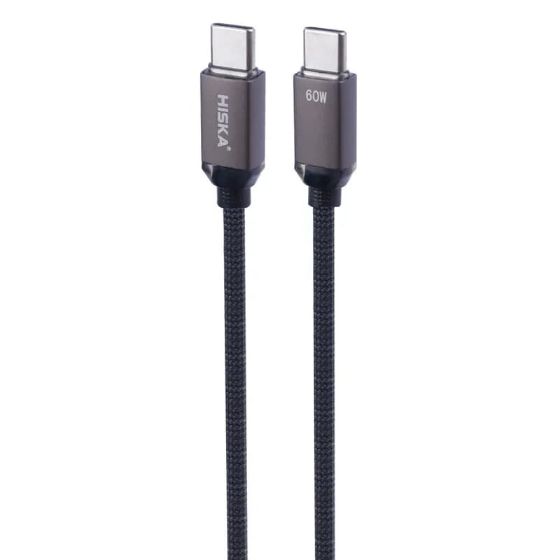 کابل دو سر تایپ سی فست شارژ 60 وات هیسکا LX-801CC طول 1 متر کد 9902 — تصویر ۳