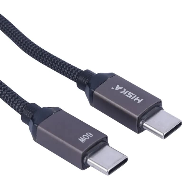 کابل دو سر تایپ سی فست شارژ 60 وات هیسکا LX-801CC طول 1 متر کد 9902 — تصویر ۴