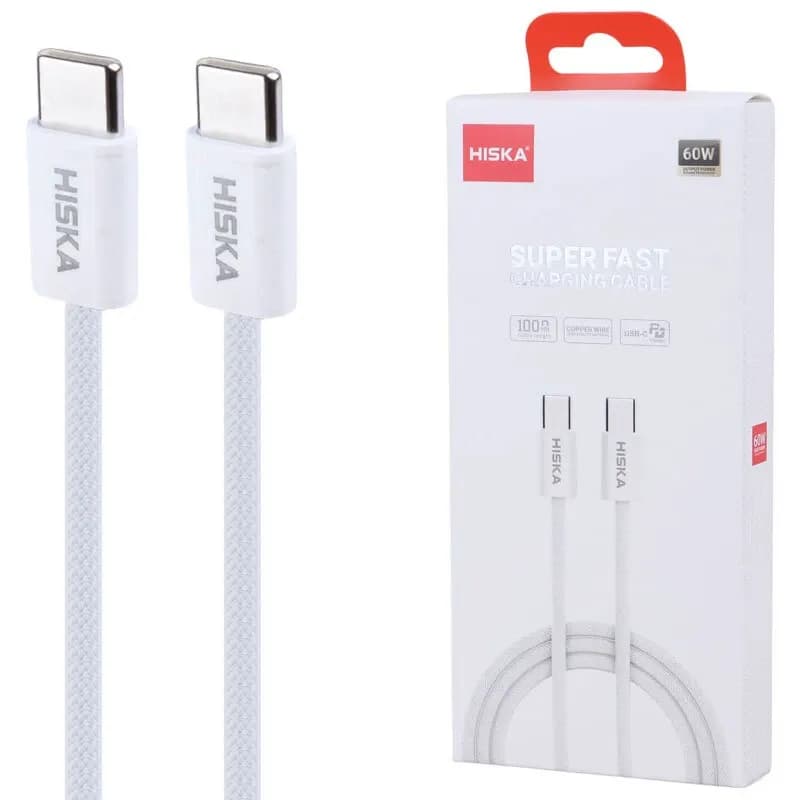 کابل دو سر تایپ سی فست شارژ 60 وات هیسکا LX811CC طول 1 متر کد 9903