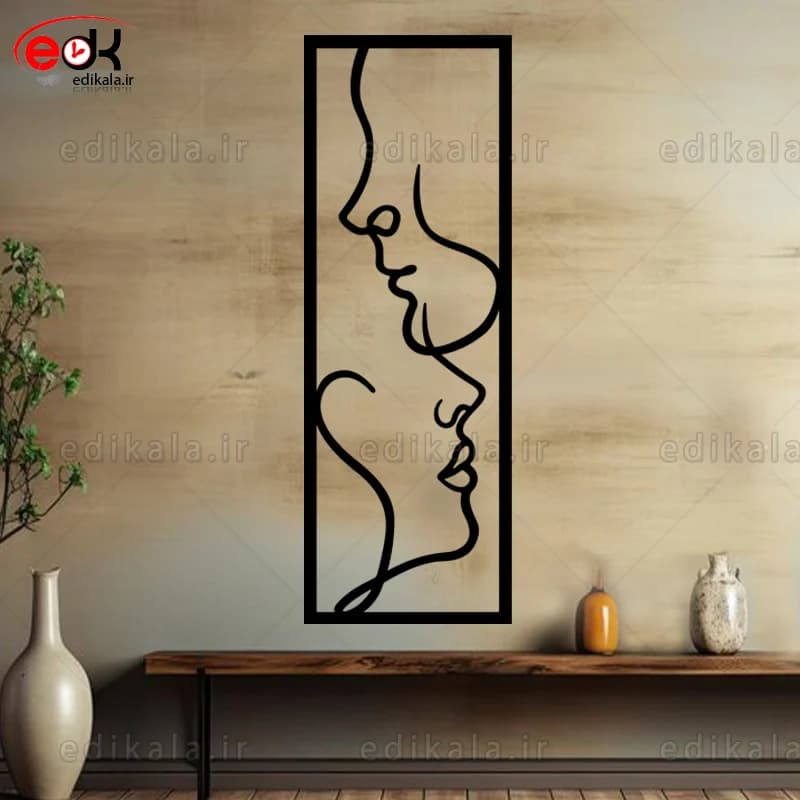 آینه دکوراتیو طرح چهره شماره 1 در پنج رنگ و ابعاد انتخابی+فایل کورل