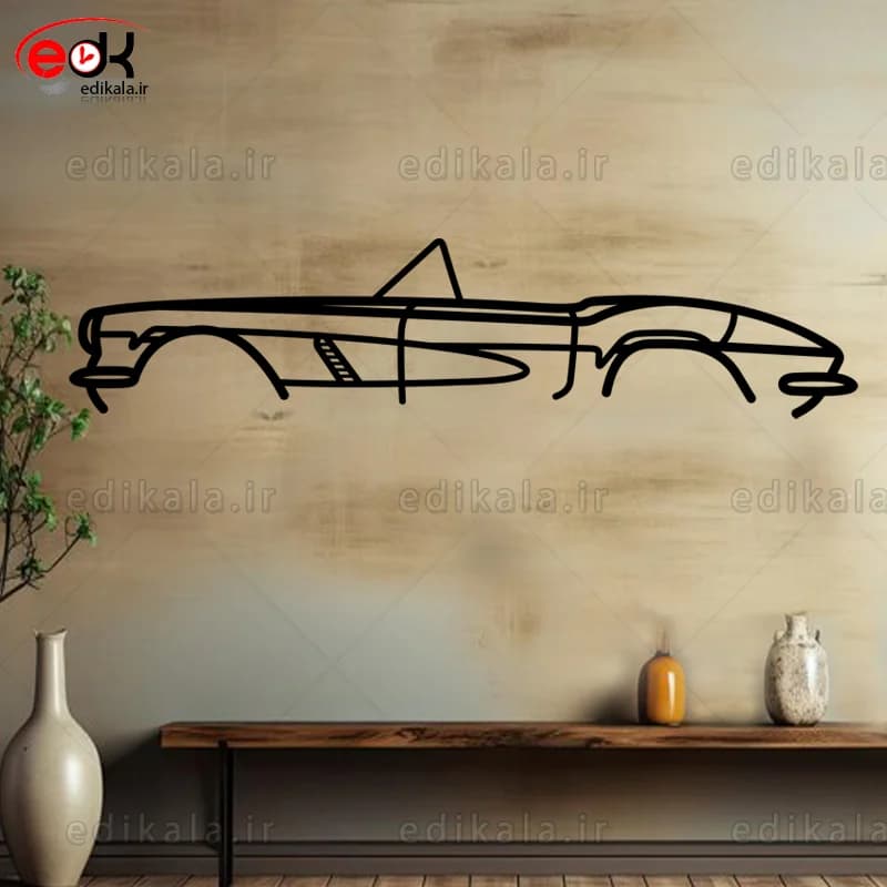 تابلو طرح ماشین شورلت شماره 7 با چراغ نئون+آداپتور+با انتخاب سایز دلخواه