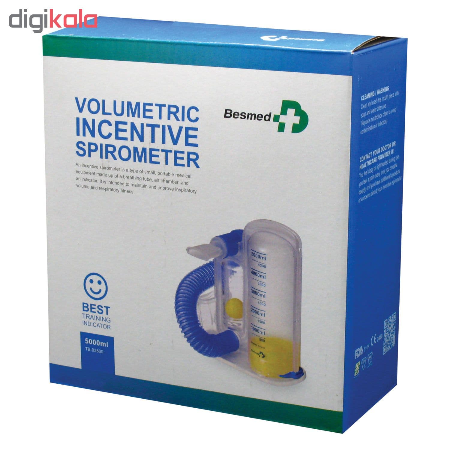 اسپیرومتر انگیزشی سیلندری ۵۰۰۰ سیسی بسمد مدل TB-93500 — تصویر ۳
