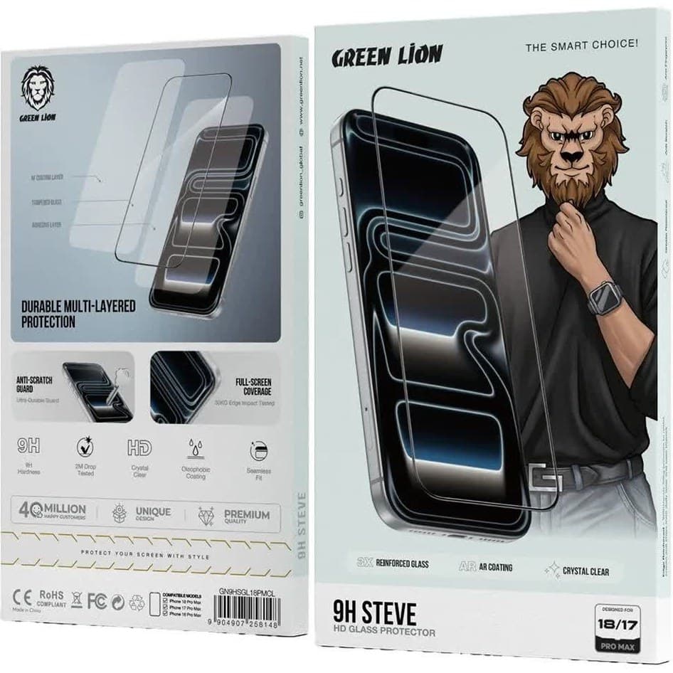 گلس گوشی آیفون 18 پرومکس گرین لاین مدل H9 STEVE