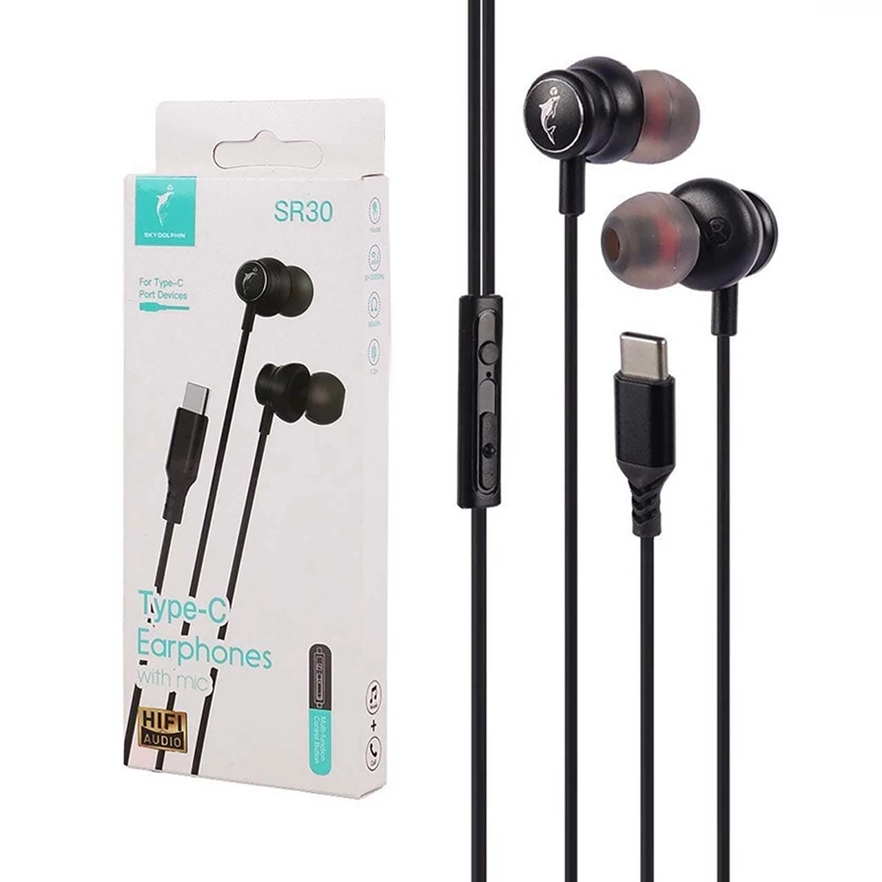 هندزفری باسیم Sky Dolphin Type-C مدل SR30 – مشکی – TCO