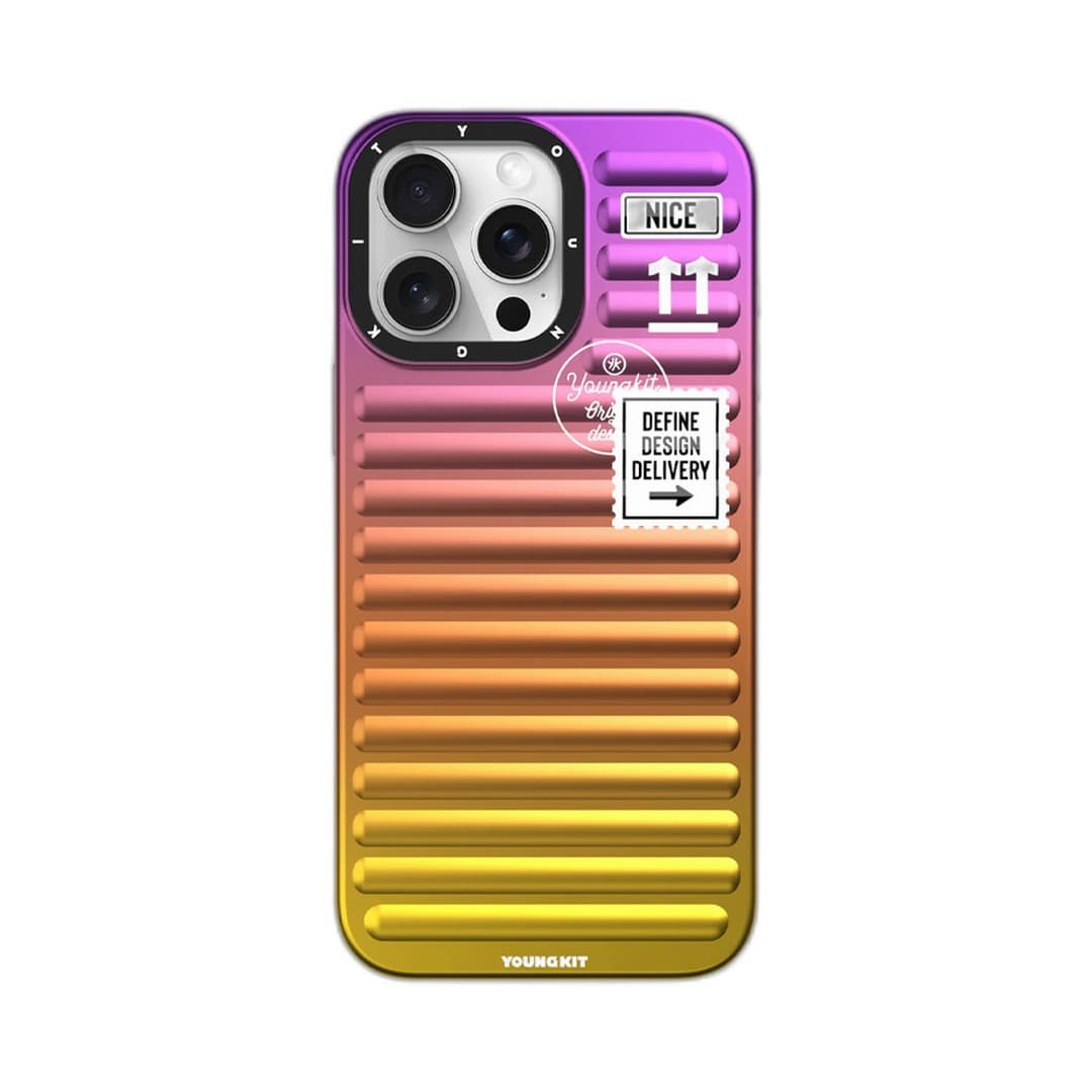 قاب محافظ ضد ضربه آیفون ۱۶ پرو یانگ کیت YoungKit مدل Sunset Red Glow Luggage