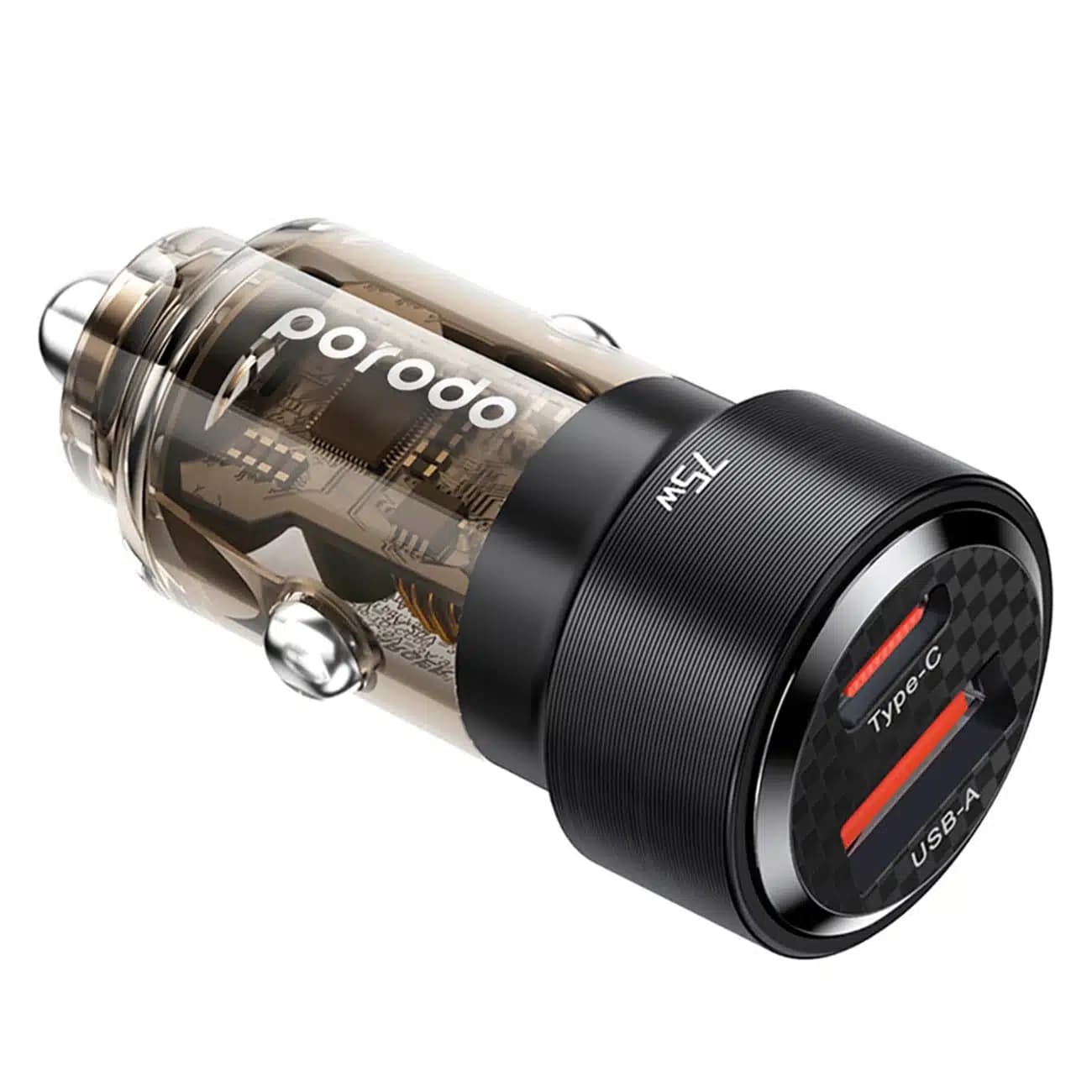 شارژر فندکی پورودو Porodo مدل PD-75TDCC-BK توان 75 وات دو پورت — تصویر ۵