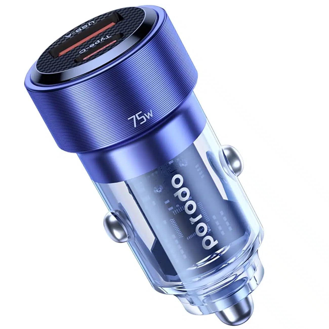 شارژر فندکی پورودو Porodo مدل PD-75TDCC-BK توان 75 وات دو پورت — تصویر ۴