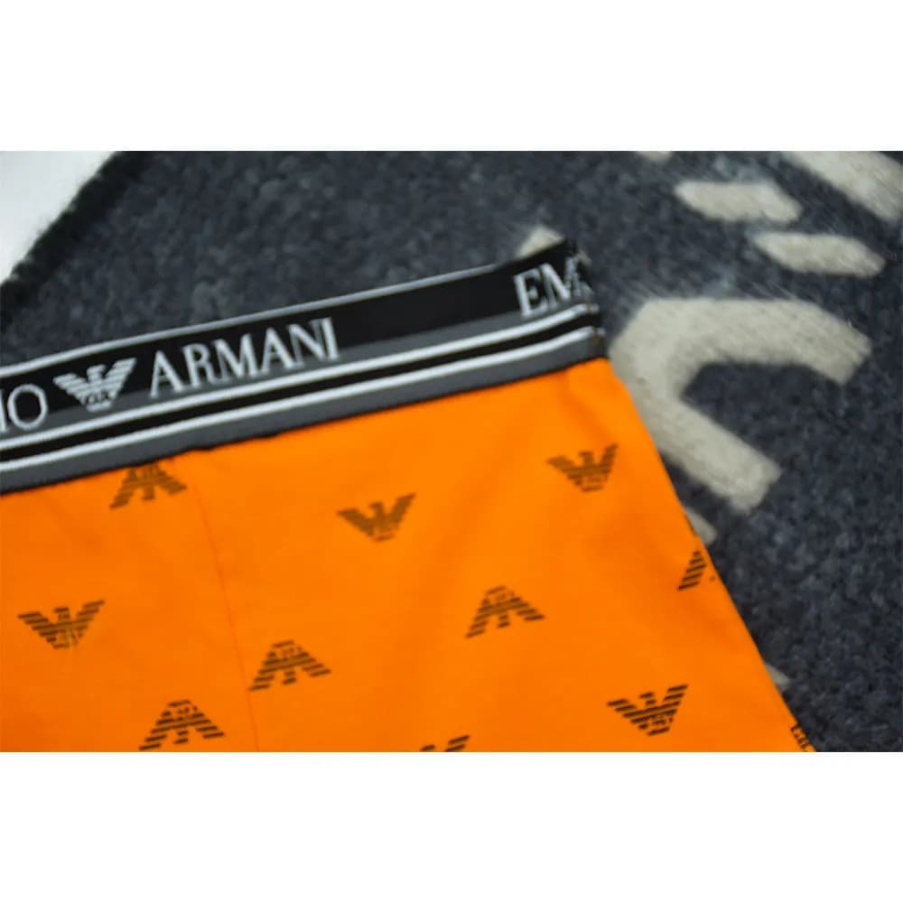 شورت نیم پا مردانه پنبه لاکرا طرح دار ARMANI کش اسپرت — تصویر ۳