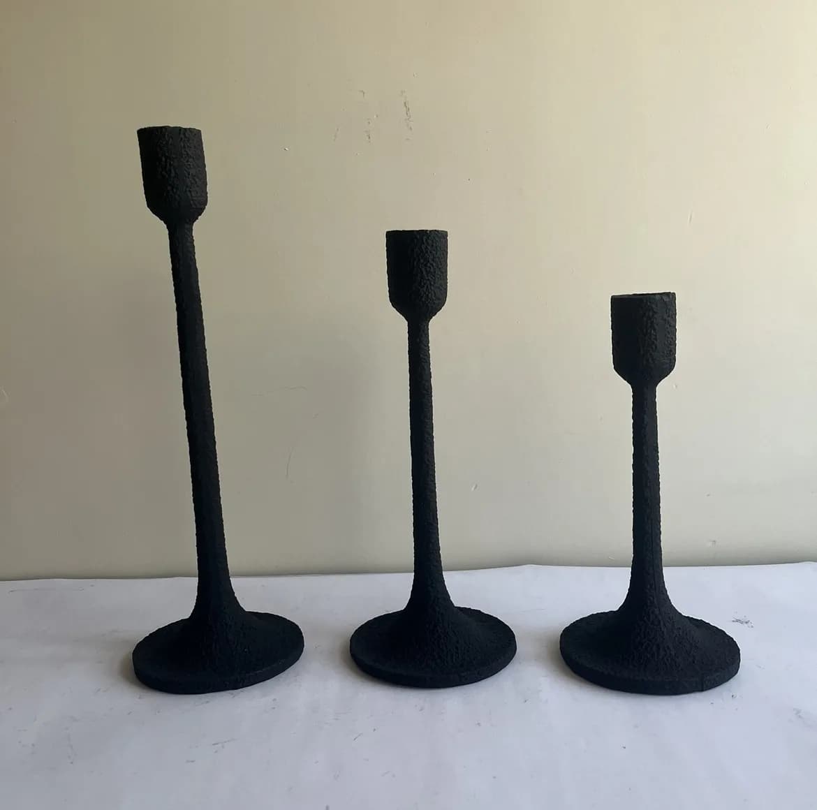 جاشمعی مدل ایستاده مناسب شمع های استوانه ای طرح تکسچر مجموعه ۳ عددی — تصویر ۷