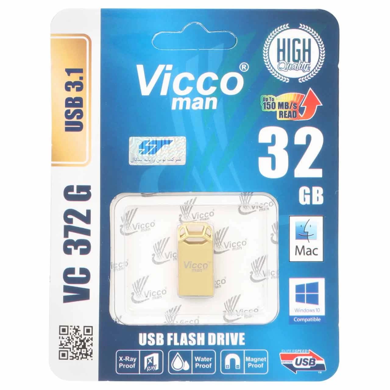 طلایی Vicco man VC372 G USB3.1 Flash Memory – 32GB