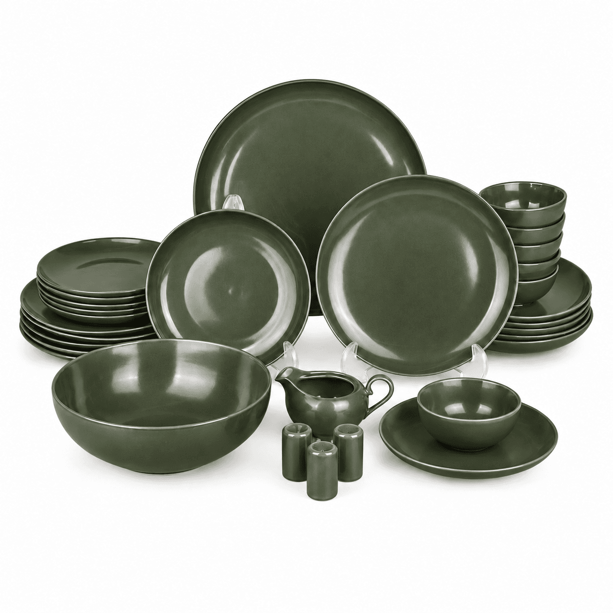 سرویس غذا خوری 30 پارچه 6 نفره بن سای مدل ری اکتیو زیتونی کرایس